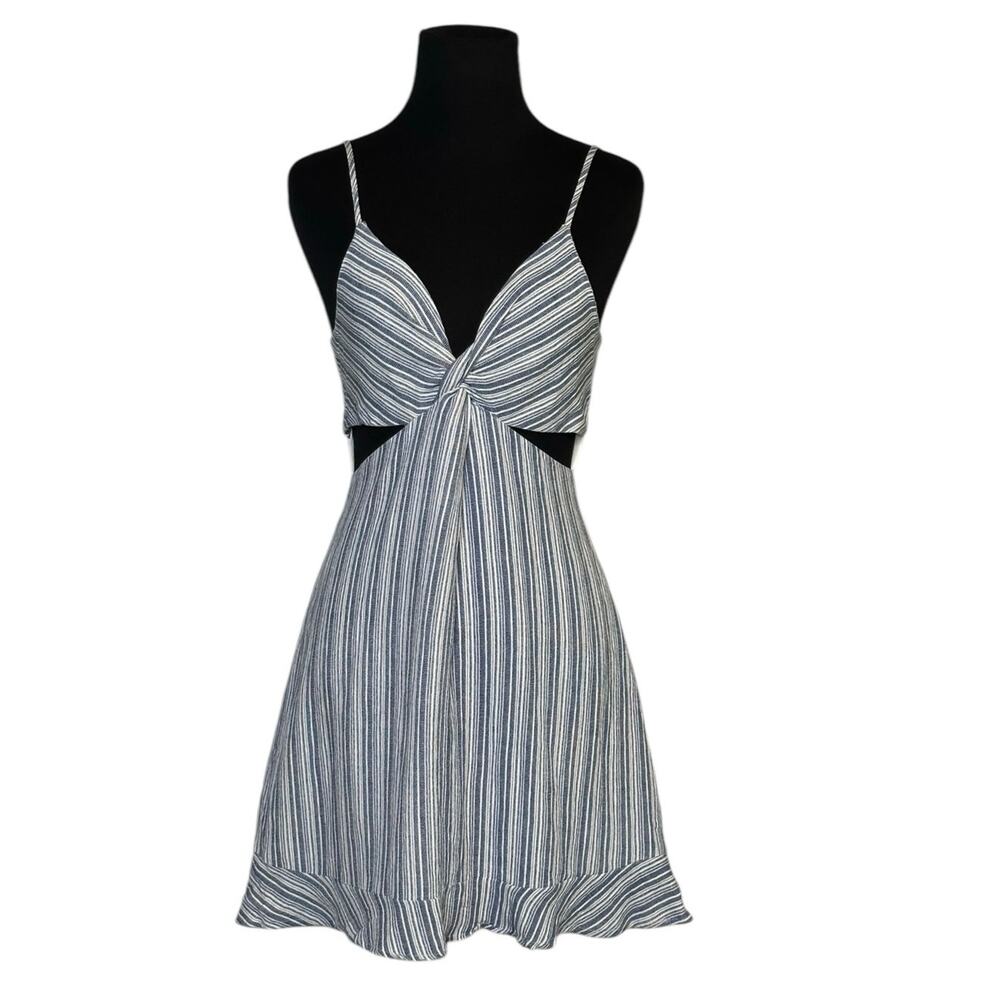 Les soeurs blue white stripes cut out a line dress size small